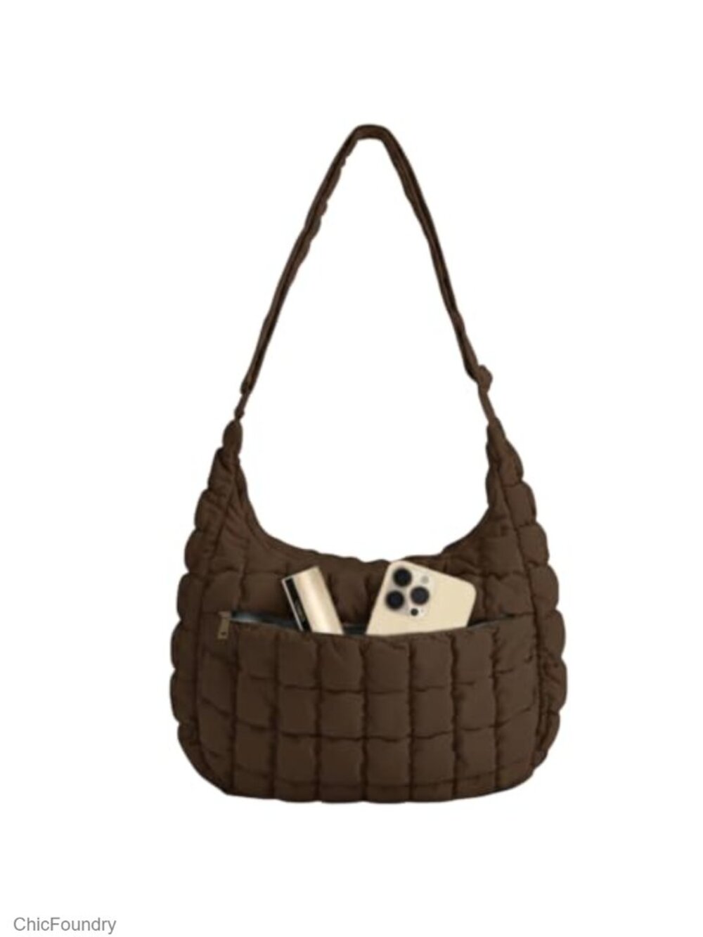 Quilted Puffer Crossbody Hobo Bag Lightweight Travel Purse